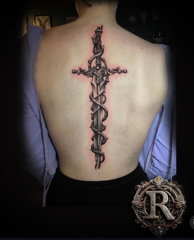 Cross & Thorns — Back Piece
