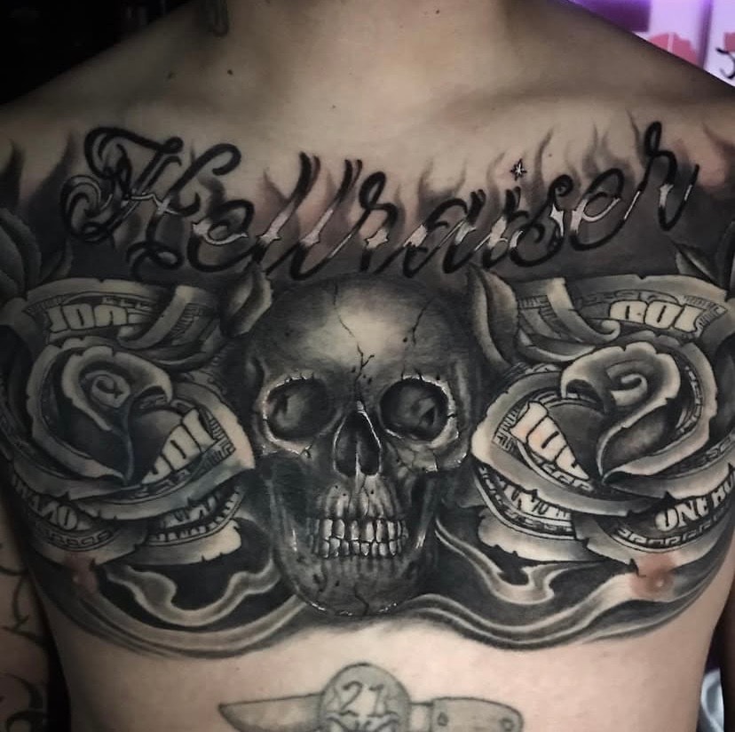 Hellraiser — Skull & Roses Chest Piece