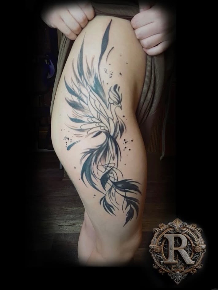 Phoenix Rising — Thigh Piece