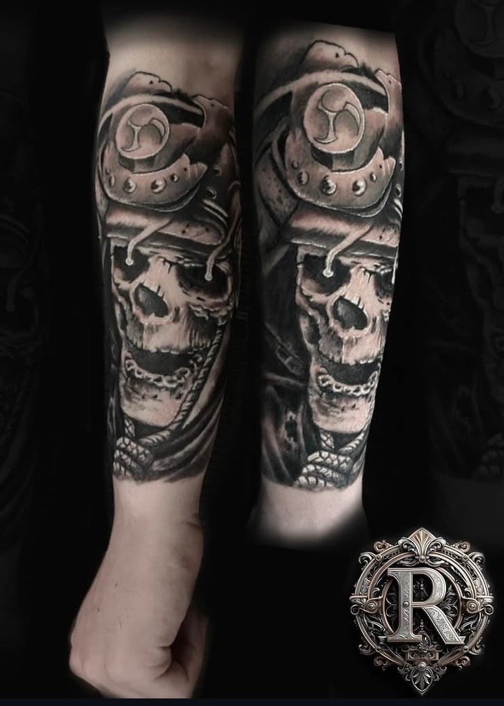 Samurai Skull — Forearm Sleeve