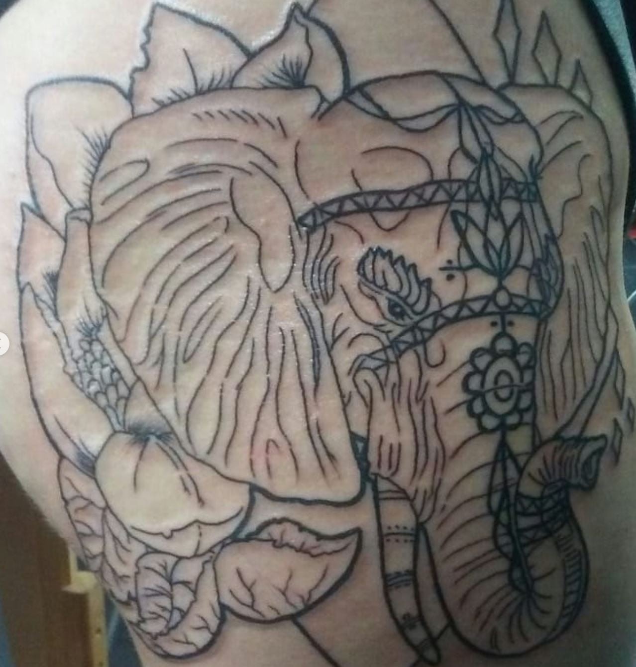 Elephant Outline — Thigh Piece