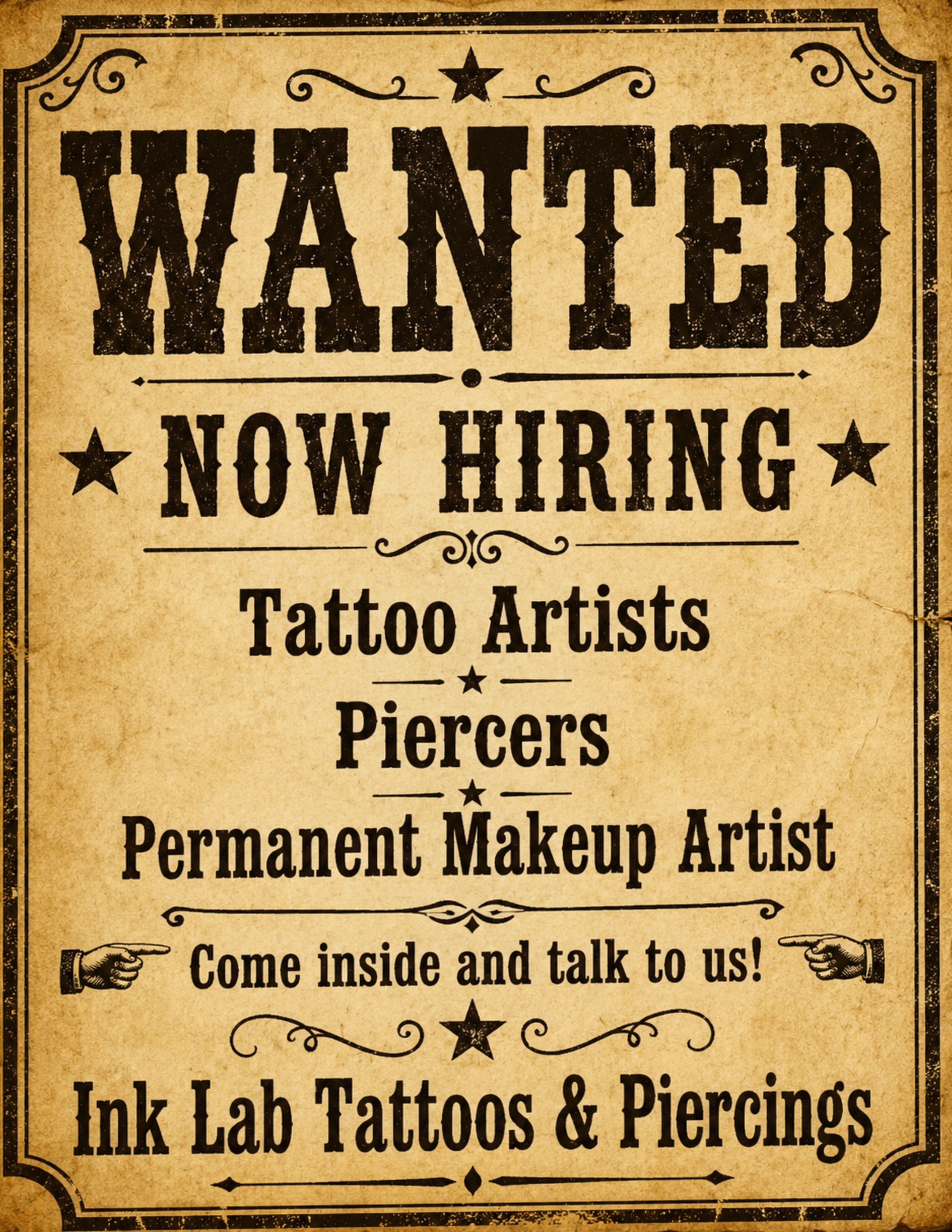 Now Hiring — Join the Ink Lab crew, Harrison NJ